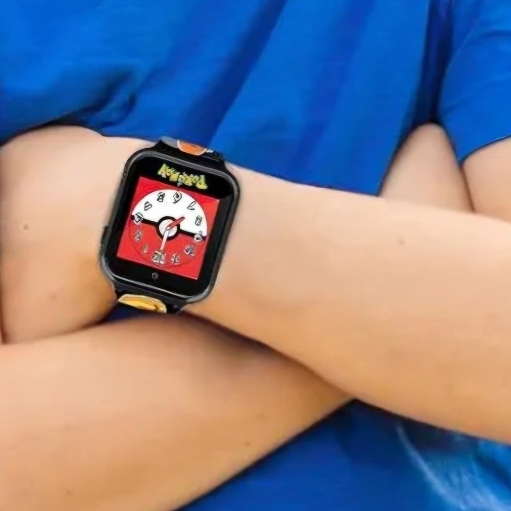 Accutime Pokemon Smartwatch Kids Digital Watch Black Pikachu Charmander Squirtle